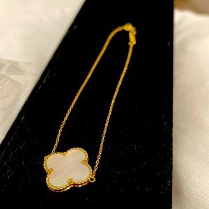 18K Gold VCA inspired mother of pearl bracelet